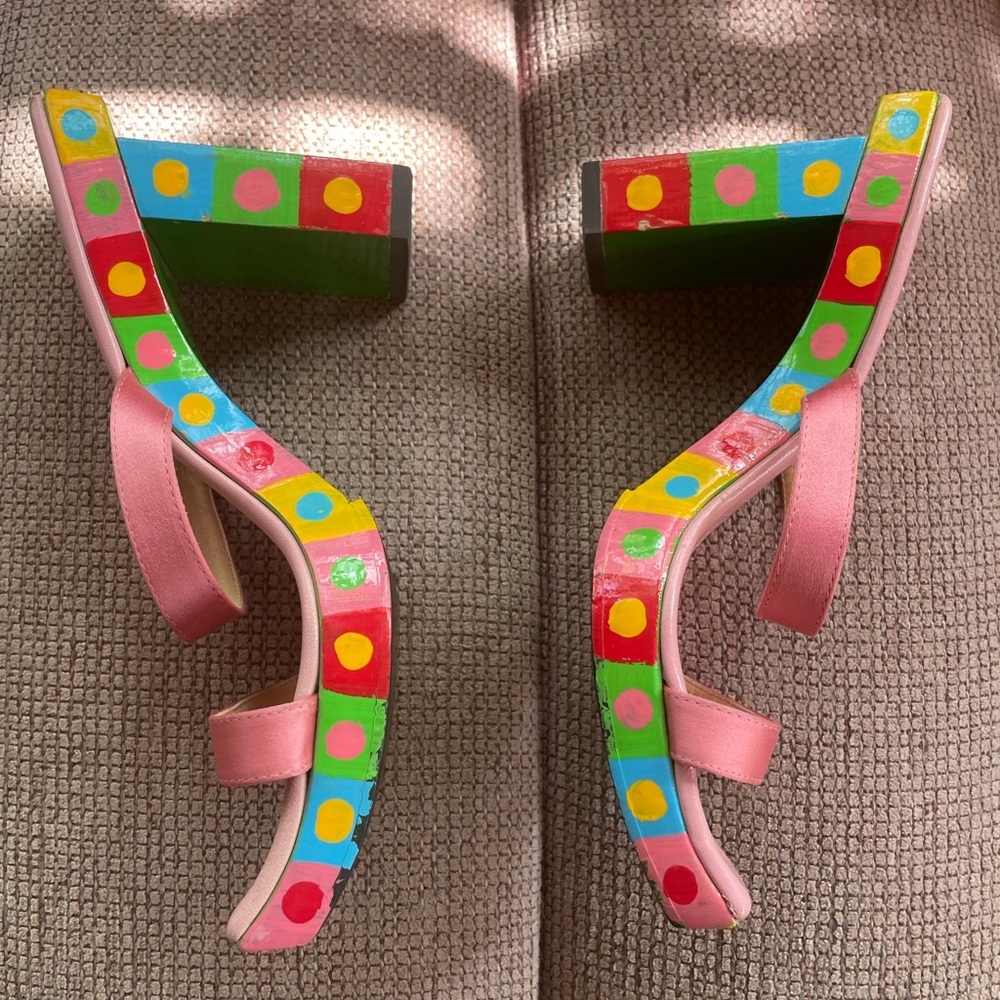 Vintage 1990s Fendi Painted Wooden Heels